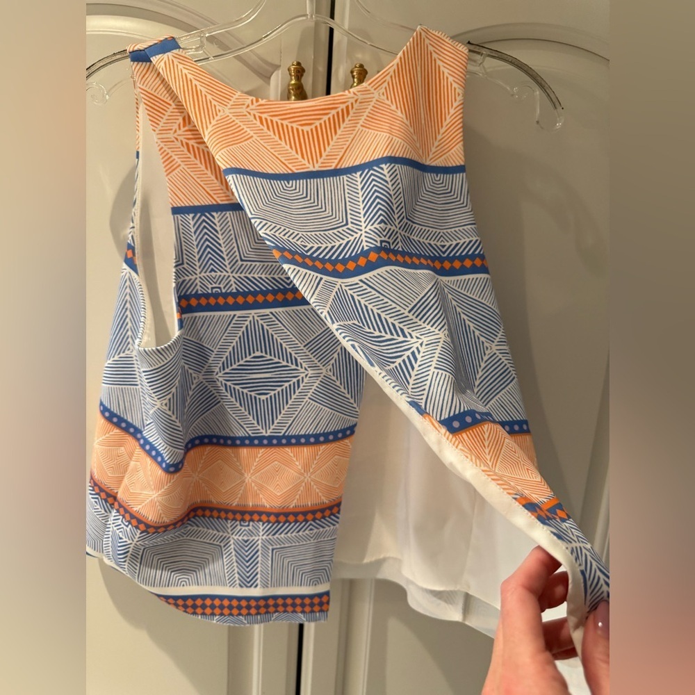 TOWNSEN Geometric Tank Top - Blue and Peach - Picture 2 of 3